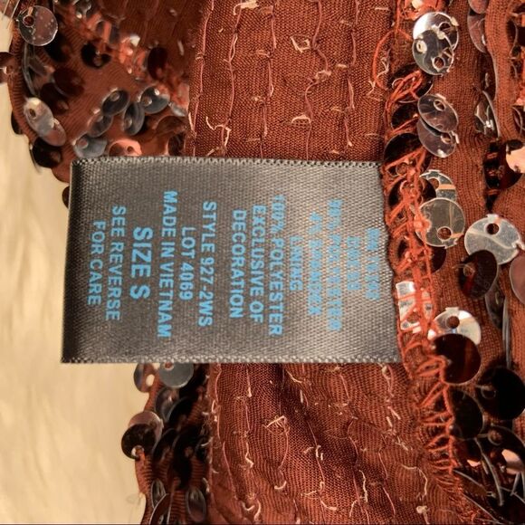 SZ Small Snap Red Sequin Dress - Picture 7 of 11